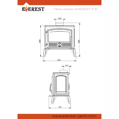 Печь-камин EVEREST F8