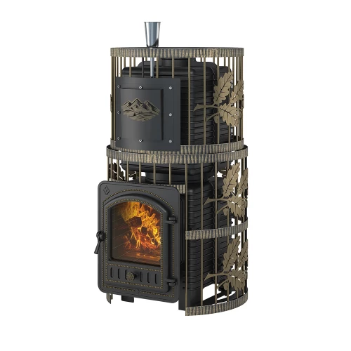 Печь для бани Эверест "Легкий пар Профи" Ковка Б/В (чугунная закрытая каменка)