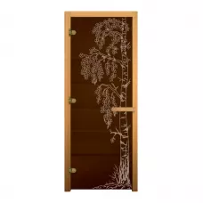 Дверь стекло Бронза "БЕРЁЗКА" 190х70 (8мм, 3 петли 716 GB) (ОСИНА) Лев