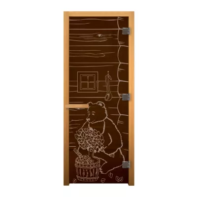 ВЕЗУВИЙ Дверь стекло Бронза МИШКА 190х70 (8мм, 3 петли 710 CR) (ОСИНА) Пр как сделать