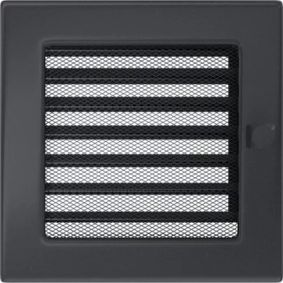 Вентиляционные решетки - Вентиляционная решетка Графит с задвижкой (17*17) 17GX