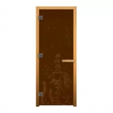 Дверь стекло Бронза Матовая "РЫБКА" 190х70 (8мм, 3 петли 710 CR) (ОСИНА) Лев