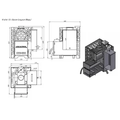 Печь для бани "Кратер 12" бак
