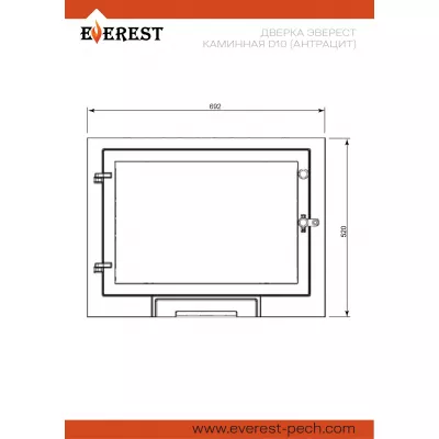 фото Дверка ЭВЕРЕСТ каминная D10 (Антрацит)