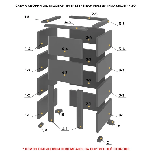 Печь для бани Эверест "Steam Master 38 ЧУГУН" Пироксенит Элит, S-40