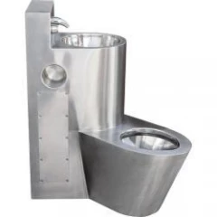 Туалет из нержавеющей стали с умывальником COMBI антивандальный левый настенный, шт