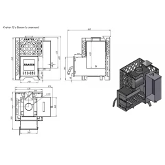 Печь для бани "Кратер 12С" бак