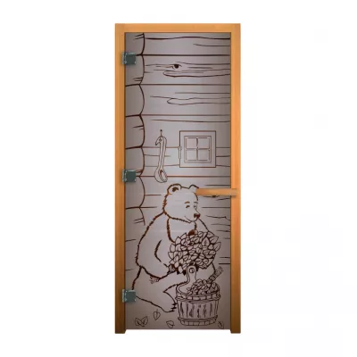 ВЕЗУВИЙ Дверь стекло Сатин Матовая МИШКА 190х70 (8мм, 3 петли 710) (ОСИНА) Лев как сделать