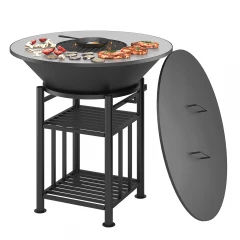 Fantastic Grill Везувий  1000 (чаша+подставка+плита+решетка чугунная"СТЕЙК"  450мм+крышка)