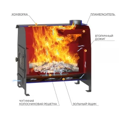 Печь отопительная Везувий "Комфорт 200" (ДТ-3)