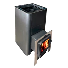 Печь для бани Термофор "Олимп" 14-18 (чугунная дверца со стеклом+парогенератор)