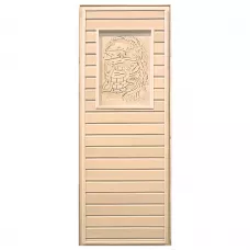Дверь глухая липа с рисунком (коробка Листва) 1900х700