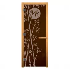 Дверь стекло Бронза Матовая "БАМБУК" 190х70 (8мм, 3 петли 710 CR) (ОСИНА) Лев