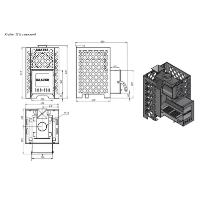 Печь для бани Кратер 12С