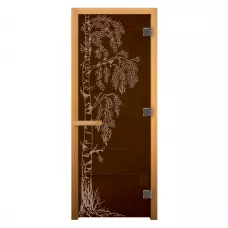 Дверь стекло Бронза "БЕРЁЗКА" 190х70 (8мм, 3 петли 710 CR) (ОСИНА) Пр