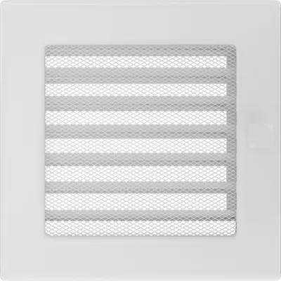 Вентиляционные решетки - Вентиляционная решетка Белая с задвижкой (17*17) 17BX
