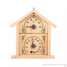 Термометр с гигрометром Банная станция "Домик" 23,6х22х2,5 см для бани и сауны / 4 (БШ) 18023