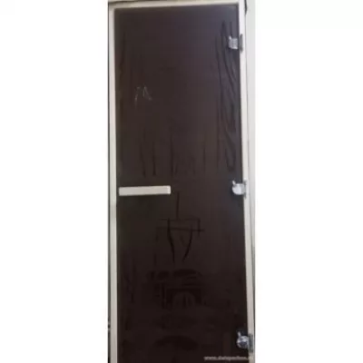 Муром Дверь банная (стекло) 1900*680 ДКС Очаг п/струй прав 3 петли 8 мм фото