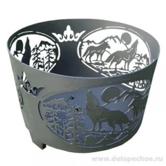 Костровая чаша Волк Царь Печи 3мм ( d 60см, h 40см)