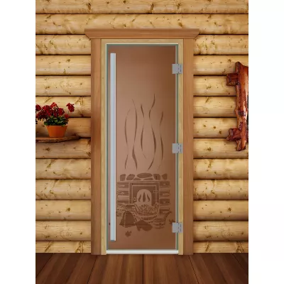 - SAUNARU Дверь PREMIUM бронза мат с рисунком 200х70 картинка