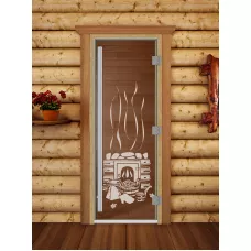SAUNARU Дверь PREMIUM сатин с рисунком 180х70