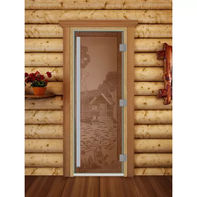 - SAUNARU Дверь PREMIUM бронза мат с рисунком 170х70 картинка