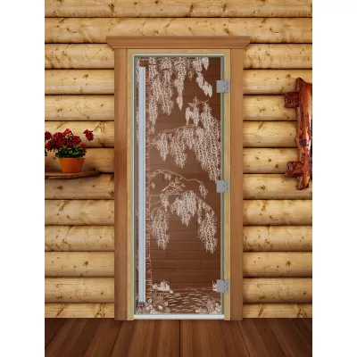- SAUNARU Дверь PREMIUM сатин с рисунком 190х70 картинка