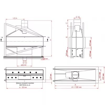 Газовая топка VERO-DESIGN Nippon NI G2 H3G