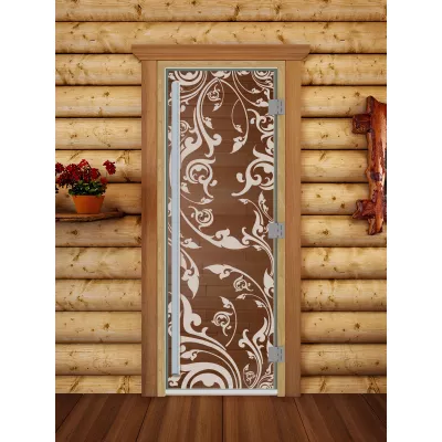 SAUNARU Дверь PREMIUM сатин с рисунком 190х60