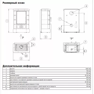 ABX Печь ABX Britania EXclusive кафельная, кафельный цоколь