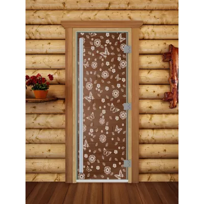 SAUNARU Дверь PREMIUM сатин с рисунком 190х60