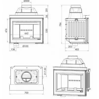 Каминная топка CHAZELLES HP 700 L