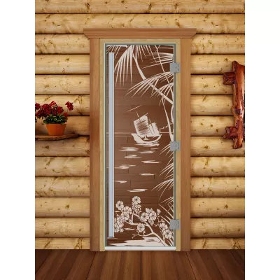 - SAUNARU Дверь PREMIUM сатин с рисунком 200х70 картинка