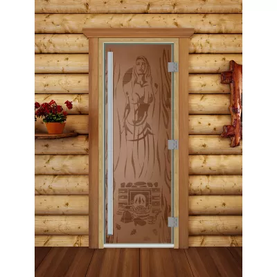 - SAUNARU Дверь PREMIUM бронза мат с рисунком 190х60 картинка