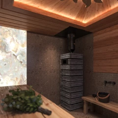 Дровяная банная печь Grill'D Shaman Short (2 каменки)