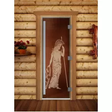 SAUNARU Дверь PREMIUM бронза с рисунком 180х60