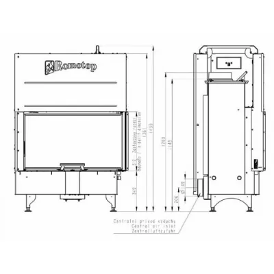 Каминная топка ROMOTOP ANGLE RL 2G L 88.51.44