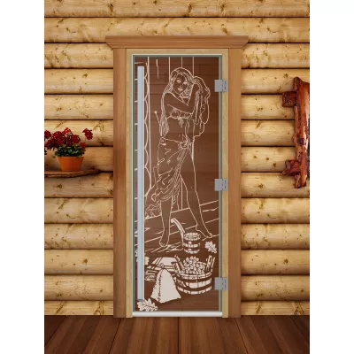 - SAUNARU Дверь PREMIUM сатин с рисунком 180х60 картинка