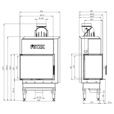 Каминная топка Hitze HST54x39L