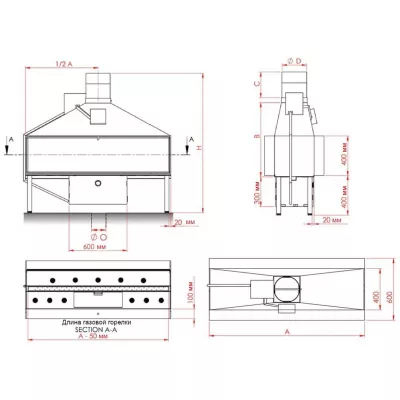 Газовая топка VERO-DESIGN Nippon NI G3 D