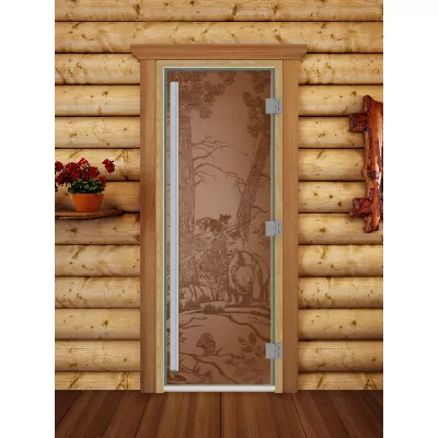 - SAUNARU Дверь PREMIUM бронза мат с рисунком 180х70 картинка