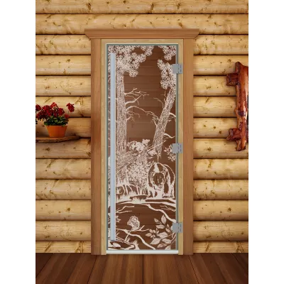 - SAUNARU Дверь PREMIUM сатин с рисунком 180х70 картинка