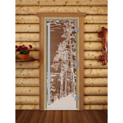 - SAUNARU Дверь PREMIUM сатин с рисунком 190х80 картинка