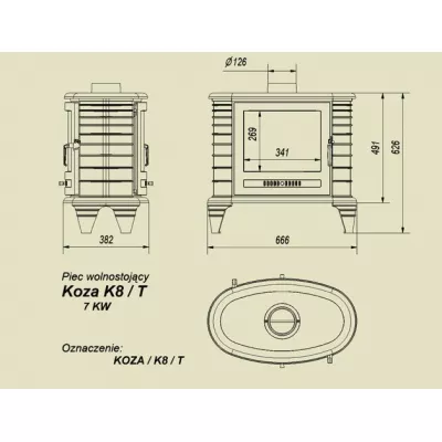 Печь KRATKI Koza/K8/T