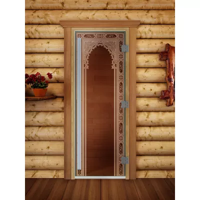- SAUNARU Дверь PREMIUM бронза с рисунком 170х70 картинка