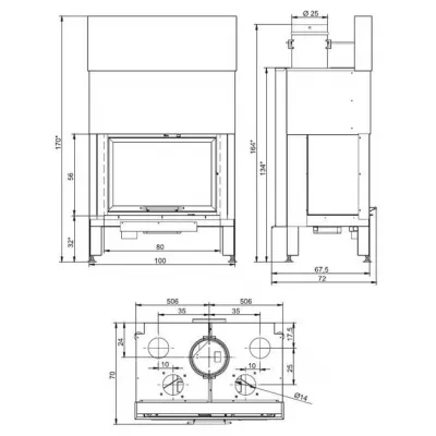 Каминная топка PALAZZETTI ECOMONOBLOCCO CX S86 SPECIAL