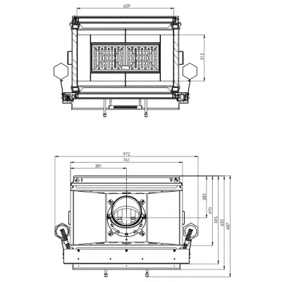 Каминная топка Hitze ARD68X43DGS