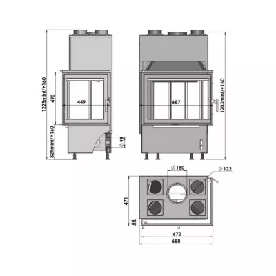 Каминная топка CHAZELLES Cloud 70 L VAD