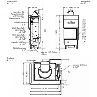 Каминная топка SPARTHERM Varia 2L-55h H2O