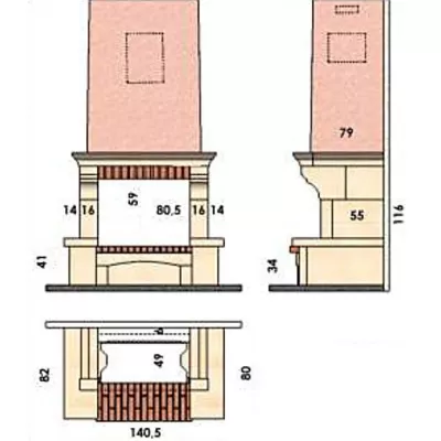 Каминная облицовка CHAZELLES Fleurance 155